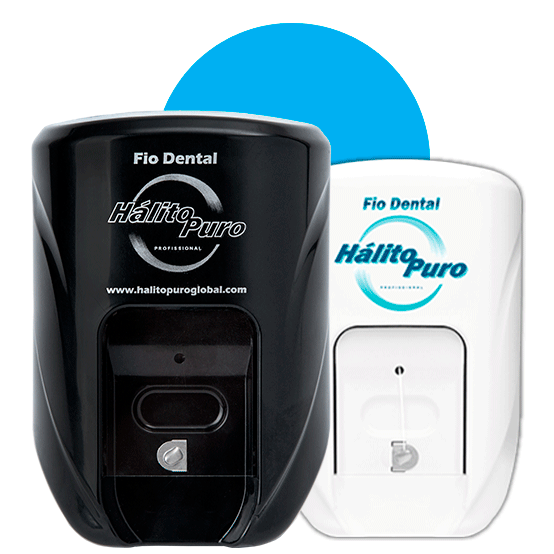 DISPENSER FIO DENTAL PRETO E BRANCO